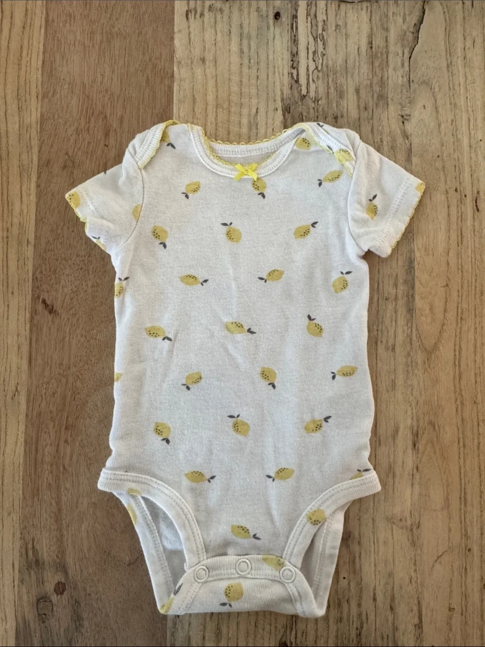 Carter's White One-Piece Bodysuit with Yellow Lemon Print
